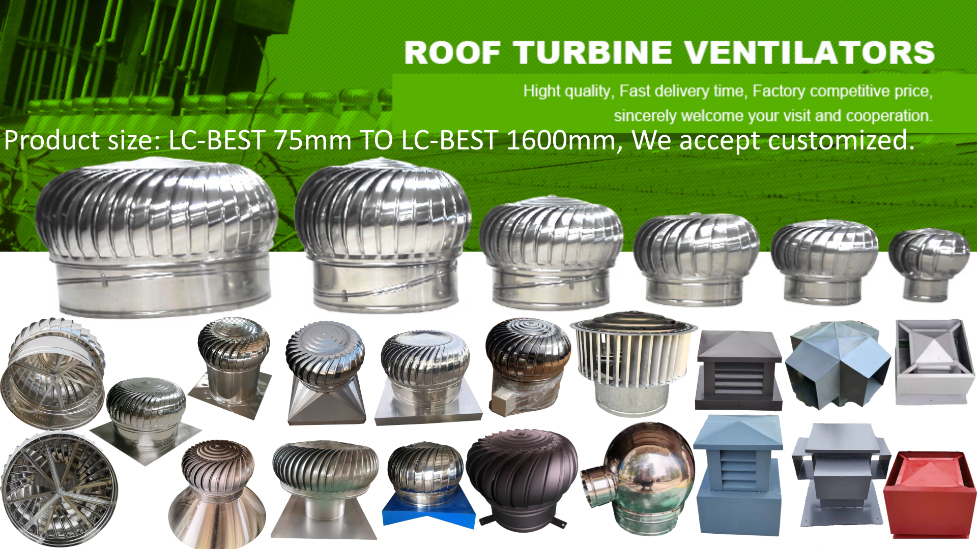 quality Wind driven Roof turbine ventilator Fan factory