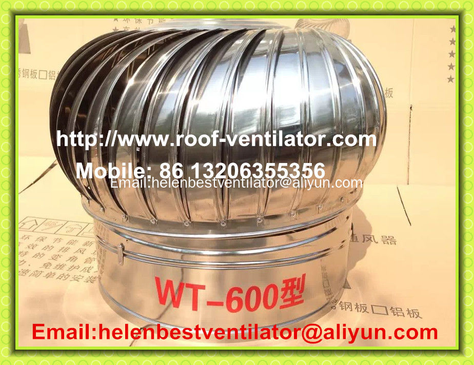 600mm roof turbo ventilator for warehouse stainless steel