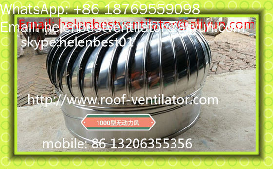 Good price 1000mm wind driven roof turbo ventilator for warehouse stainless steel online